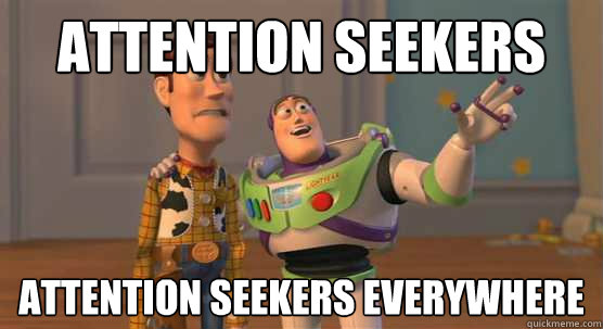 Attention Seekers Attention Seekers everywhere  Toy Story Everywhere