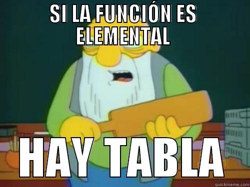 SI LA FUNCIÓN ES ELEMENTAL HAY TABLA Misc