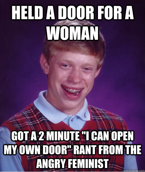 held a door for a woman got a 2 minute 