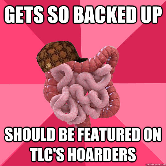 Gets So Backed Up Should be featured on TLC's Hoarders  Scumbag Intestines