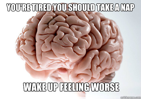 You're tired you should take a nap Wake up feeling worse  Scumbag Brain