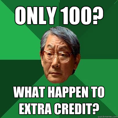 only 100? what happen to extra credit?  High Expectations Asian Father