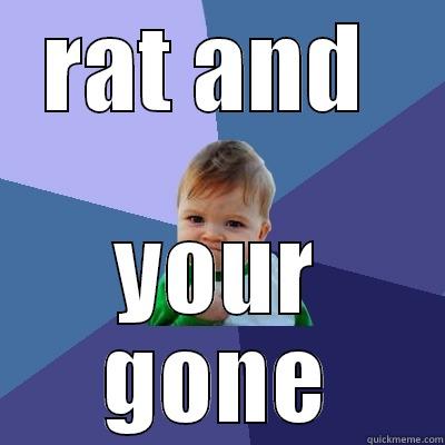 rats we hate them - RAT AND  YOUR GONE Success Kid