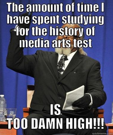 THE AMOUNT OF TIME I HAVE SPENT STUDYING FOR THE HISTORY OF MEDIA ARTS TEST IS TOO DAMN HIGH!!! Jimmy McMillan