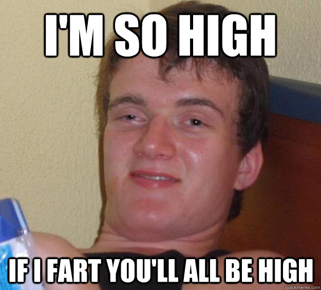 I'm so high if i fart you'll all be high  10 Guy