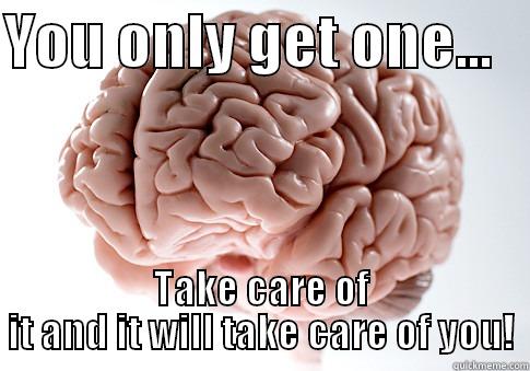 YOU ONLY GET ONE...    TAKE CARE OF IT AND IT WILL TAKE CARE OF YOU! Scumbag Brain