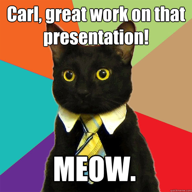 Carl, great work on that presentation! MEOW.  Business Cat