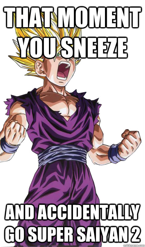 That moment you sneeze and accidentally go super saiyan 2 - That moment you sneeze and accidentally go super saiyan 2  Misc