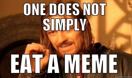 Eat a meme - ONE DOES NOT SIMPLY EAT A MEME Boromir