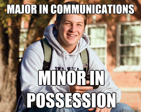 Major in communications minor in possession  College Freshman