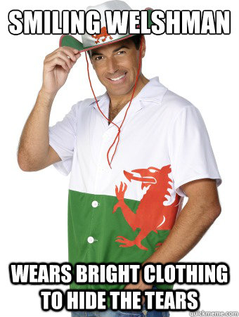 Smiling Welshman Wears bright clothing to hide the tears - Smiling Welshman Wears bright clothing to hide the tears  Smiling Welshman