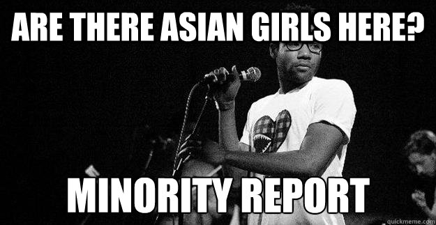 Are there asian girls here? Minority Report
  