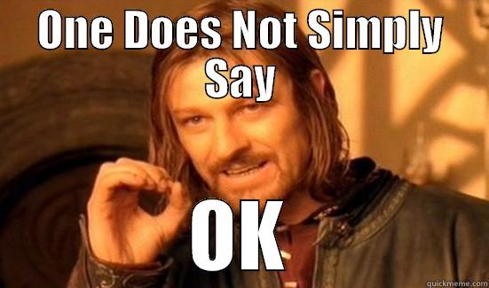 ONE DOES NOT SIMPLY SAY OK Boromir