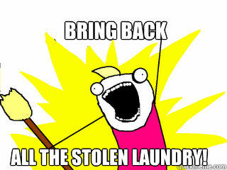 Bring back All the stolen laundry!  All The Things