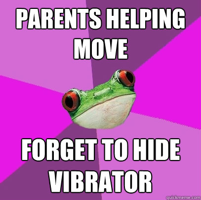 parents helping move forget to hide vibrator  Foul Bachelorette Frog