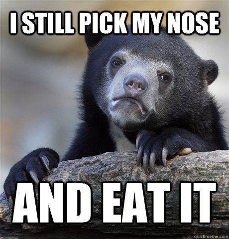 i still pick my nose and eat it - i still pick my nose and eat it  Confession Bear