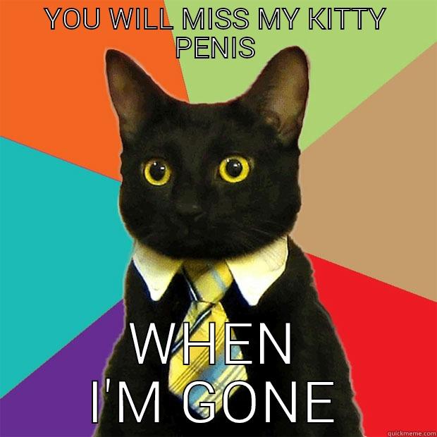 YOU WILL MISS MY KITTY PENIS WHEN I'M GONE Business Cat