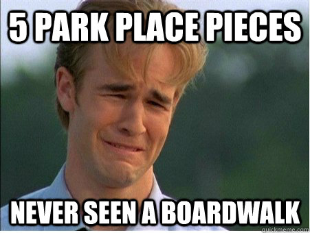 5 Park Place Pieces Never seen a boardwalk  1990s Problems