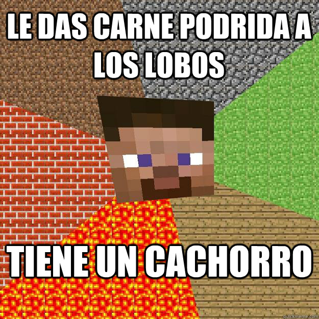 le das carne podrida a los lobos tiene un cachorro - le das carne podrida a los lobos tiene un cachorro  Minecraft