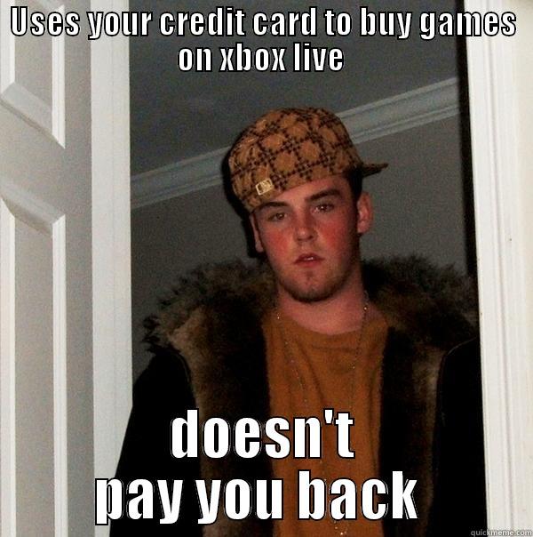 USES YOUR CREDIT CARD TO BUY GAMES ON XBOX LIVE  DOESN'T PAY YOU BACK  Scumbag Steve