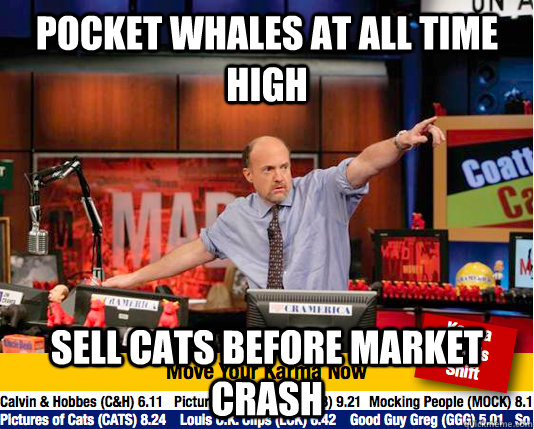 Pocket whales at all time high sell cats before market crash - Pocket whales at all time high sell cats before market crash  Mad Karma with Jim Cramer