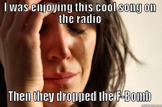 I WAS ENJOYING THIS COOL SONG ON THE RADIO THEN THEY DROPPED THE F-BOMB First World Problems