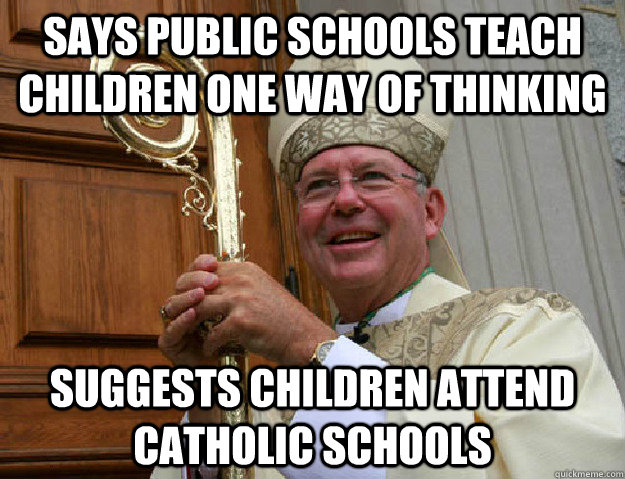 Says public schools teach children one way of thinking suggests children attend Catholic schools - Says public schools teach children one way of thinking suggests children attend Catholic schools  McFadden