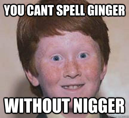 You cant spell ginger without nigger  Over Confident Ginger