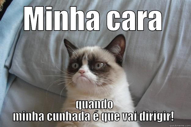 MINHA CARA - MINHA CARA QUANDO MINHA CUNHADA É QUE VAI DIRIGIR!  Grumpy Cat