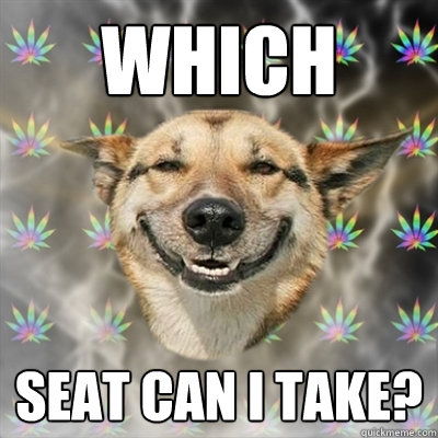 which seat can i take?  Stoner Dog