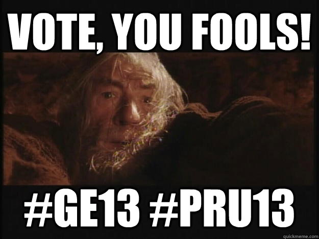 VOTE, YOU FOOLS! #GE13 #PRU13  