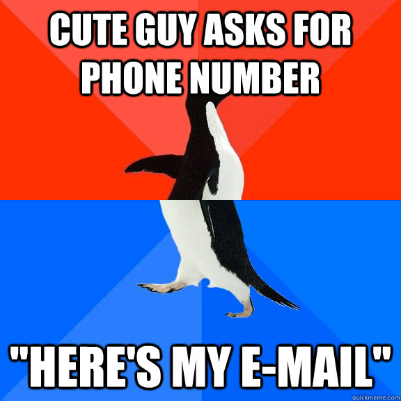 Cute guy asks for phone number 