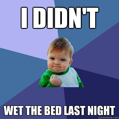 I didn't wet the bed last night  Success Kid