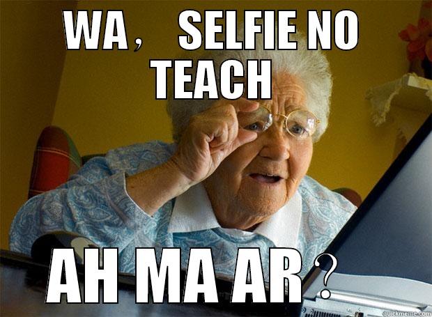 WA，SELFIE NO TEACH AH MA AR？ Grandma finds the Internet