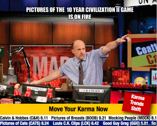 pictures of the  10 year Civilization ii game 
is on fire - pictures of the  10 year Civilization ii game 
is on fire  Mad Karma with Jim Cramer