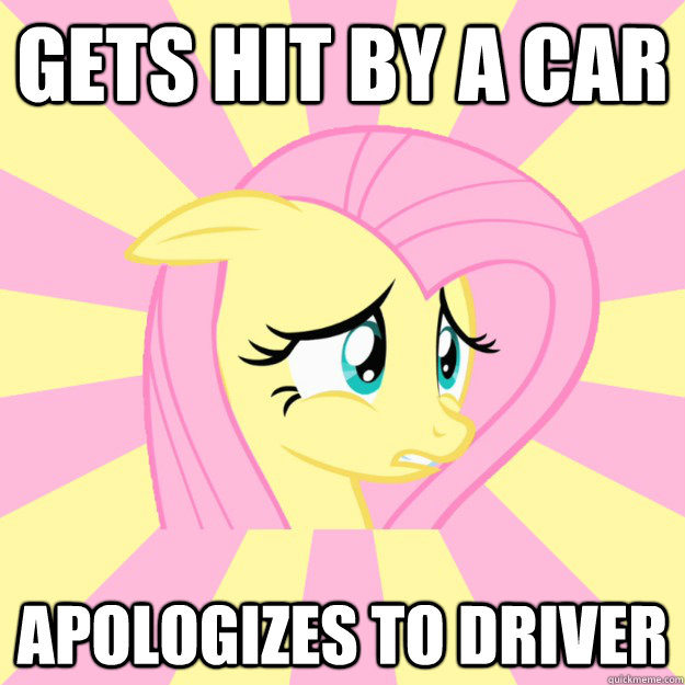 gets hit by a car apologizes to driver - gets hit by a car apologizes to driver  Socially awkward brony