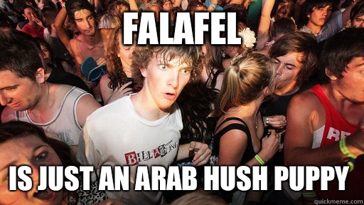 Falafel Is just an Arab hush puppy   Sudden Clarity Clarence