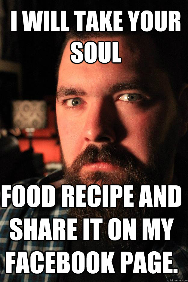 I will take your soul food recipe and share it on my facebook page.  Dating Site Murderer