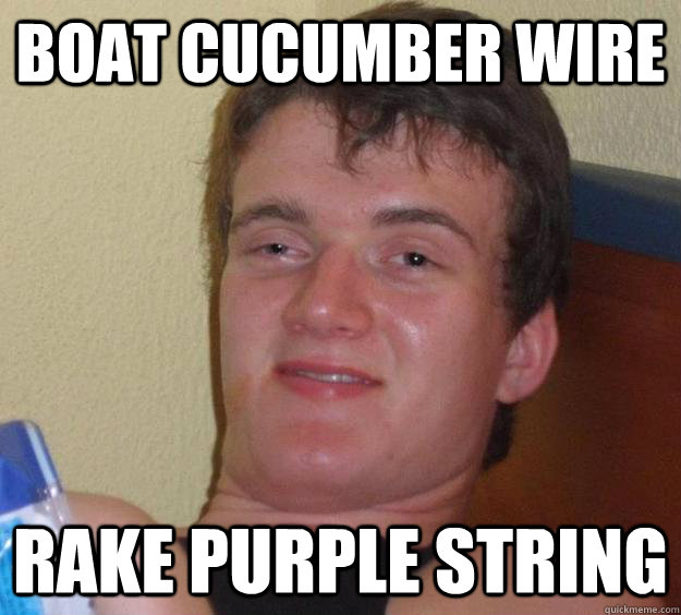 Boat cucumber wire rake purple string   10 Guy