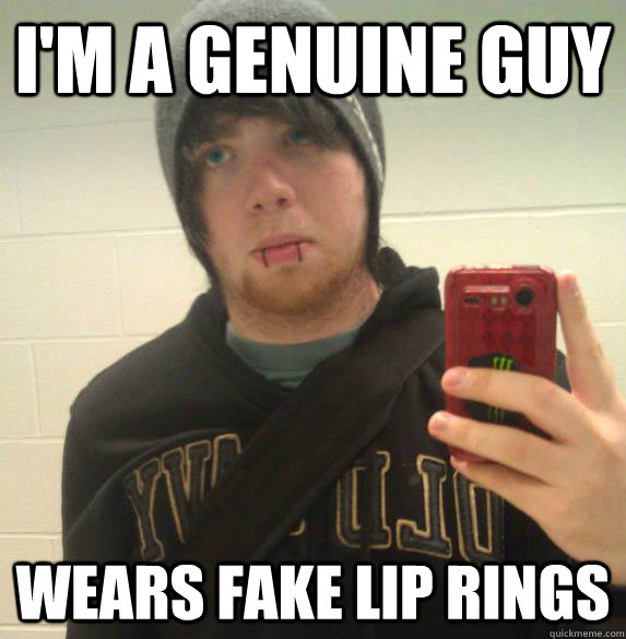 I'm a genuine guy wears fake lip rings - I'm a genuine guy wears fake lip rings  jimmmmmm