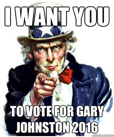 I Want you to vote for gary johnston 2016  - I Want you to vote for gary johnston 2016   Misc