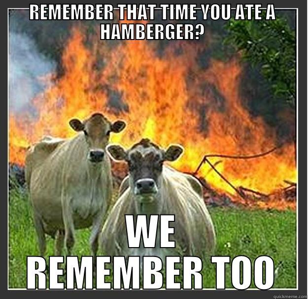 REMEMBER THAT TIME YOU ATE A HAMBERGER? WE REMEMBER TOO Evil cows