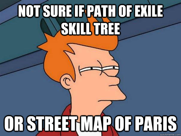 Not sure if Path of Exile skill tree Or Street Map of Paris - Not sure if Path of Exile skill tree Or Street Map of Paris  Futurama Fry