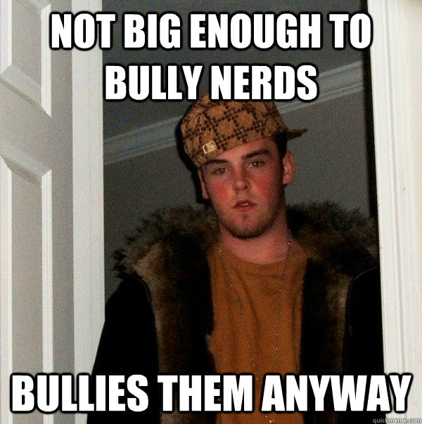 Not big enough to bully nerds bullies them anyway  Scumbag Steve