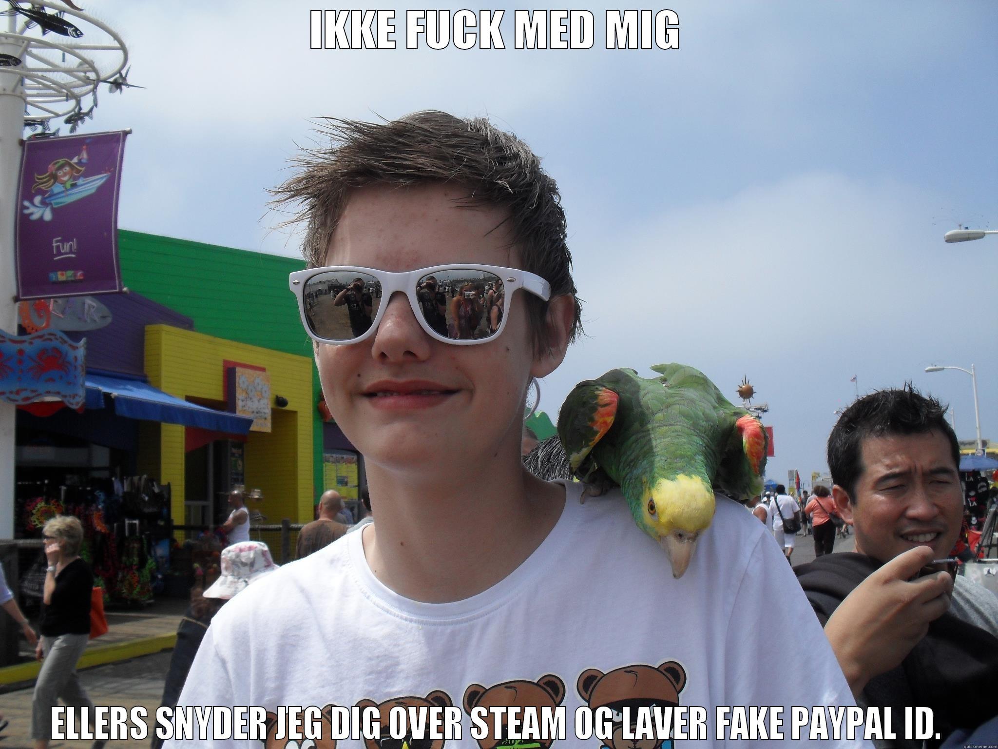 IKKE FUCK MED MIG ELLERS SNYDER JEG DIG OVER STEAM OG LAVER FAKE PAYPAL ID. Misc