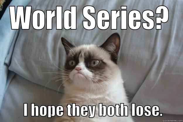 WORLD SERIES?          I HOPE THEY BOTH LOSE.       Grumpy Cat