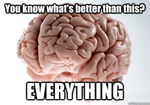 You know what's better than this? EVERYTHING   Scumbag Brain