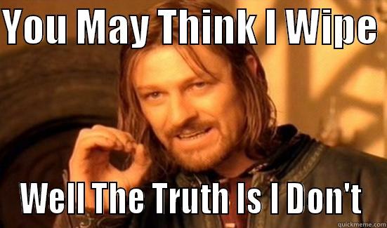 Derek Has Nothing To Do With This - YOU MAY THINK I WIPE  WELL THE TRUTH IS I DON'T Boromir