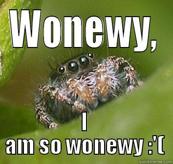 Lonely spider - WONEWY, I AM SO WONEWY :'( Misunderstood Spider