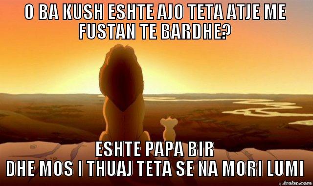 O BA KUSH ESHTE AJO TETA ATJE ME FUSTAN TE BARDHE? ESHTE PAPA BIR DHE MOS I THUAJ TETA SE NA MORI LUMI Misc